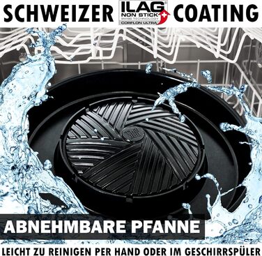 Оригінальний тайський гриль, розроблений у Німеччині, швейцарське антипригарне покриття, понад 100 навчальних відео та рецептів. Корейське барбекю, хотпот, тайський гарячий горщик Mookata