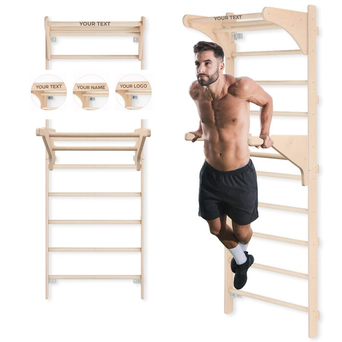 Настінні гімнастичні сходи MAMOI для дорослих з турніком та перекладиною, розширена тренувальна станція для домашніх тренувань, можливість налаштування
