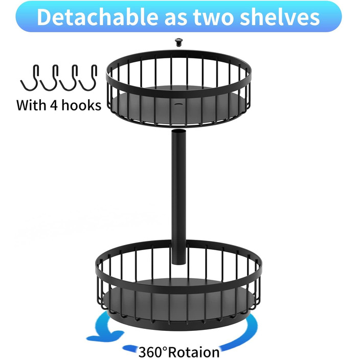 Обертовий органайзер для спецій на 360, металевий тримач для спецій Lazy Susan, міцний тримач для спецій, багатофункціональний поворотний стіл для кухонної стільниці, косметика