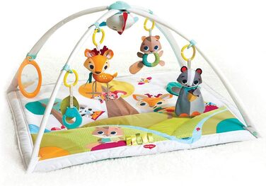 В-1 Play Mat Baby з музикою, 0 місяців, Play Blanket Baby, 18 заходів, інтерактивна музична фігурка, висококонтрастна дитяча книга, регульовані бантики, (У ліс), 2-