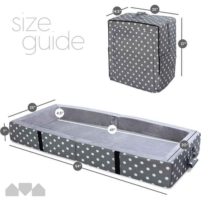 Ліжко Milliard Rice з матрацом і захистом від випадіння, ліжечко для немовлят і дітей - компактне, складне і практичне для подорож