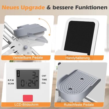 Портативний крос-трейнер, вертикальний тренажер для скелелазіння CEIEVER з регульованими педалями, вантажопідйомність 150 кг, складний степер для сходів із РК-дисплеєм інструментів для домашніх тренувань, тренажерний зал