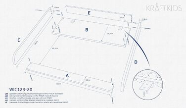 Кріплення для пеленального столика KraftKids, біле, прямий дизайн, підходить для комода MALM
