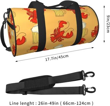 Дорожня сумка-циліндр з принтом пива та лобстерів, спортивна сумка для чоловіків та жінок, сумка-мішок, спортивна сумка