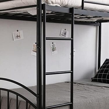 Сучасне, міцне двоярусне ліжко, чорне, 2 x 91 см, одноярусне металеве ліжко, для дітей, близнюків, меблі для спальні