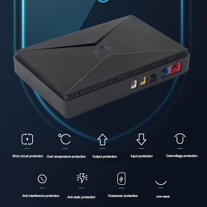 Міні UPS FTVOGUE, резервне живлення 8800mAh з вихідною потужністю 18W для роутера, модему, камери спостереження. Захист від короткого замикання та перезарядки, DC 5.5x2.1мм, USB Type-C, європейська вилка.