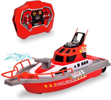 Човен на дистанційному керуванні з радіоуправлінням, пожежна команда, функція розбризкування води, 3 канали, 27 МГц, USB зарядка,
