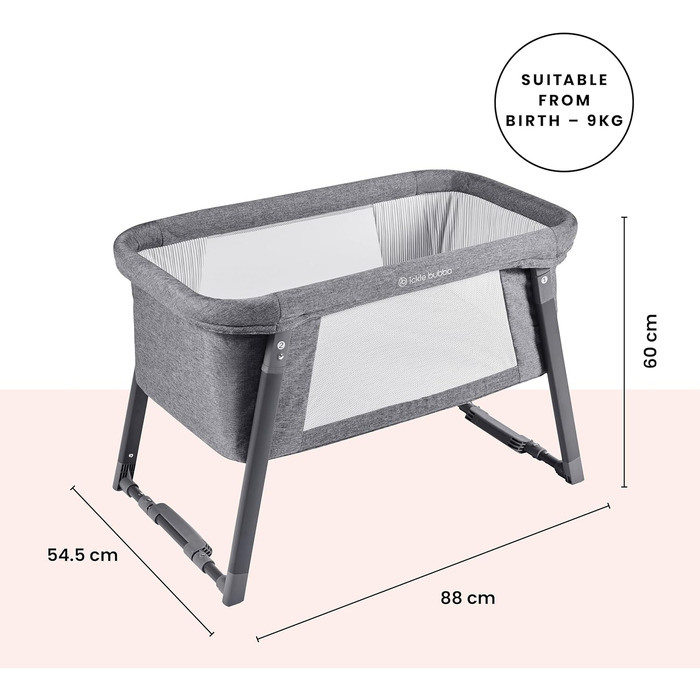 Міні-гойдалка Ickle Bubba Компактне складне дитяче ліжечко з матрацом, режимами гойдання та статичного режиму, сітчастими вставками для повітропроникності ідеально підходить для невеликих приміщень та подорожей (колір космічний сірий)