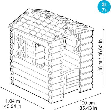 Кемпінговий будиночок, іграшковий дерев'яний будиночок у природному стилі з вікнами та розпашними дверима, для хлопчиків та дівчаток віком від 1 року, Famosa (FEB05000)