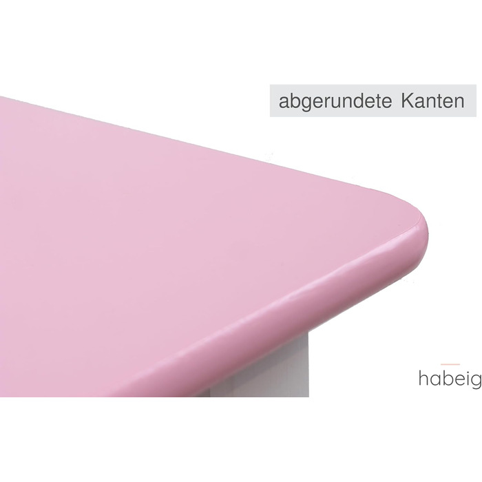 Дитячий стіл та 2 стільці habeig, дитяча група сидінь, комплект дитячих меблів, табурет, письмовий стіл, комплект столу та стільців, дитяча кімната, 60x50x50 см (рожевий/білий)