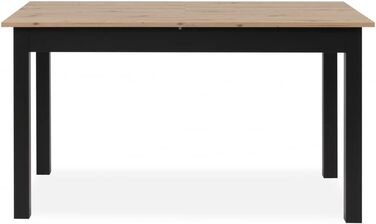 Обідній стіл Кухонний стіл Coburg 120 кольору Artisan Oak / Black, приблизно 120 x 76 x 70 см, розкладний до 160 см, 003410