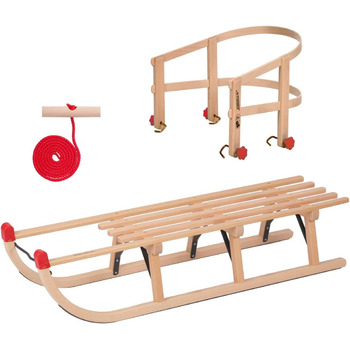 Дерев'яні санки 110 см санки для снігу спинка санок тягнеться мотузкою спинка (стандартні санки 110 см зі спинкою сидіння)