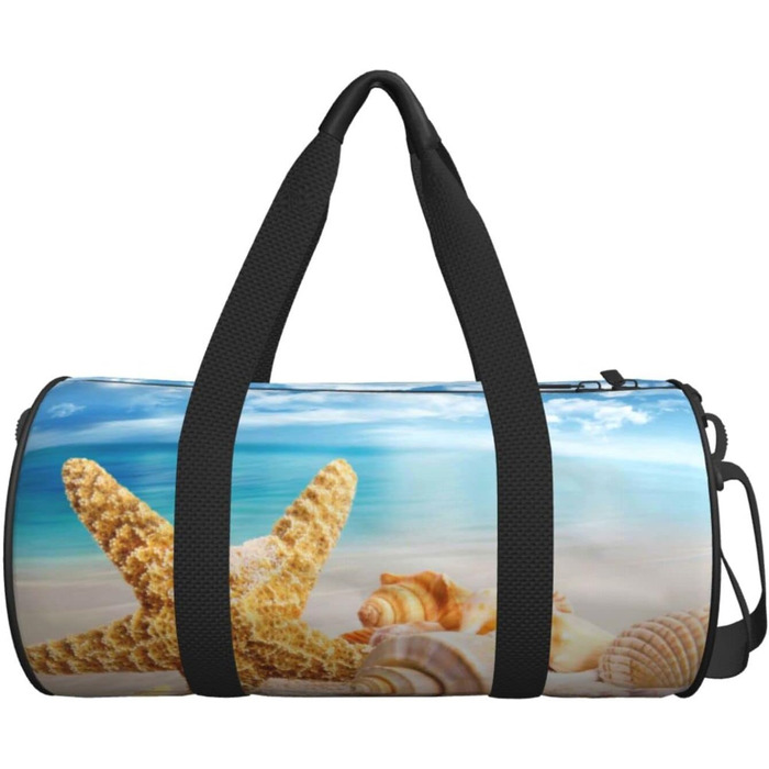 Дорожня сумка-циліндр з морським мотивом мушлі, океан, пляж - спортивна сумка для чоловіків та жінок