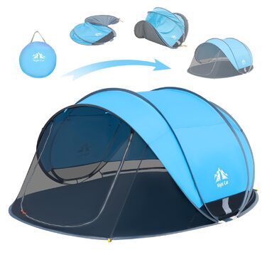 Пляжний намет Night Cat Pop-Up Великий тент від сонця для 2-4 осіб, для пікніків, спортивних заходів, СИНІЙ