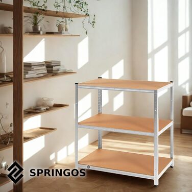 Металевий стелаж SPRINGOS, гаражний стелаж, підвальний стелаж, 60 x 100 x 180 см, 5 полиць, 60 x 100 x 180 см, сріблястий