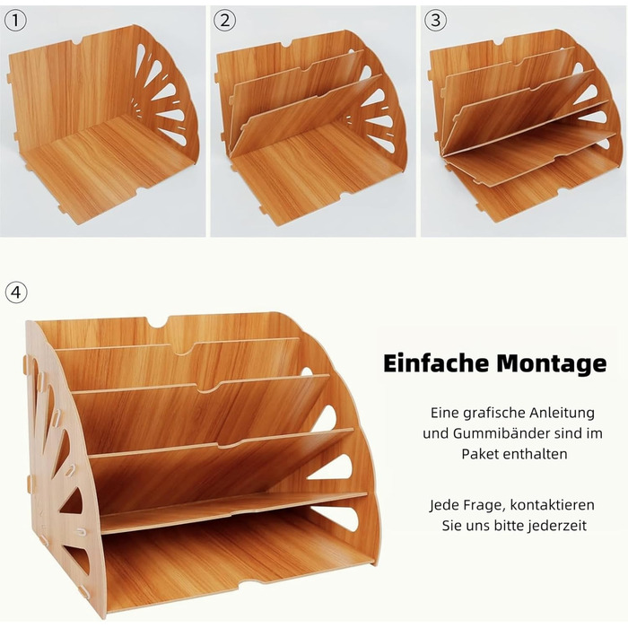 Дерев&39яний лоток для документів, лоток для листів А4 з 5 відділеннями, настільний органайзер для файлів, лоток для паперу, система зберігання файлів, тримач для документів для офісу, тип B