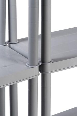 Пластиковий стелаж Kreher, безболтові стелажі, стійка для зберігання сірого кольору. Максимальне навантаження 150 кг. 71 x 38 x 171 В см. Сертифіковано TV Rheinland.