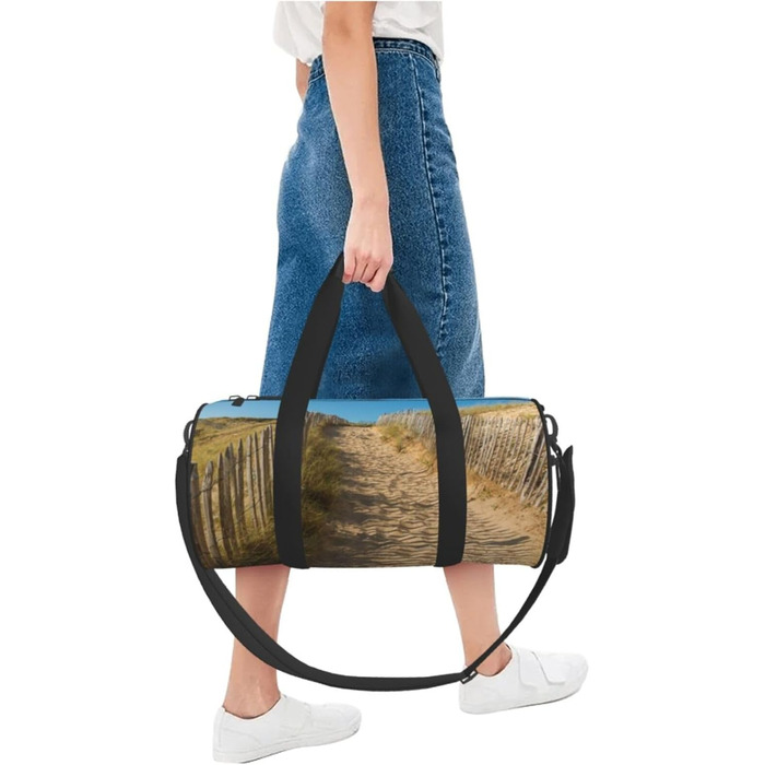 Спортивна сумка, дорожня сумка, пляжний принт, з принтом, сумка на нічліг, чорна, універсальний розмір, сумка для подорожей