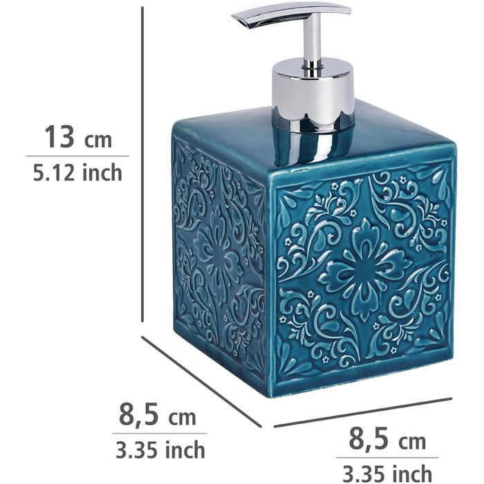 Дозатор для мила WENKO Mod. Cordoba, багаторазовий дозатор для рідкого мила, лосьйону або миючого засобу, виготовлений з високоякі