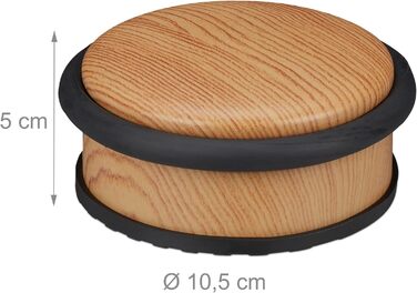 Дверний обмежувач підлоговий, для важких дверей, нержавіюча сталь, гума, плоский, підлоговий буфер під дерево HxD 5 x 10,5 см, сві