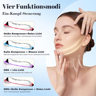 Електричний масажер для обличчя з холодним теплом Robofun Gua Sha з 3 вібраціями та РК-екраном, червоний, синій, фіолетовий, масажер для обличчя проти зморшок проти старіння