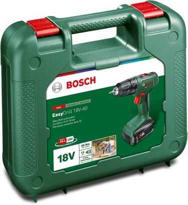 Акумуляторний шуруповерт Bosch EasyDrill 18V-40 (загвинчування або свердління деревини, металу та пластику мережа 18 В акумулятор