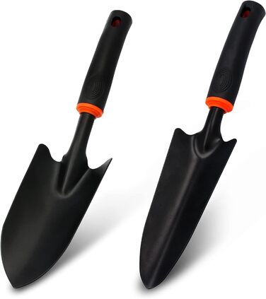 Набір садових інструментів 6 в 1 DE LUXE зі сталі 2 лопатки для квітів (6 см та 8 см), маленький грабель, комбінована сапка (подвійна сапка), культиватор, віяловий грабель (маленький віник) Компактний набір садових інструментів, 6 предметів