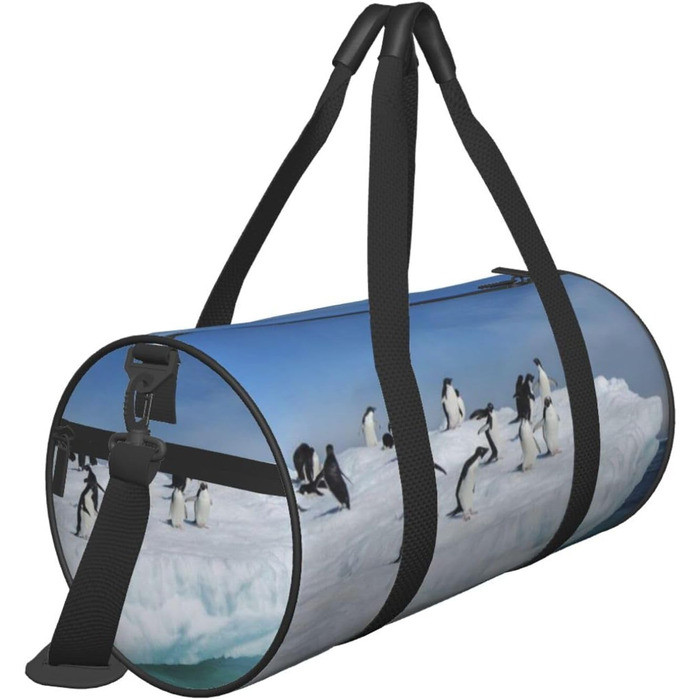 Спортивна сумка для подорожей Шнеєберг, з малюнком пінгвіна, чорна, універсальний розмір