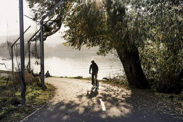 Самокат Yedoo Dragstr - до 150 кг, самокат з пневматичними шинами 20/20 - самокат для дорослих з алюмінієвого сплаву з регульовани