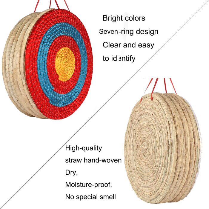 Мішень для стрільби з лука 20 дюймів – ручної роботи, 7 шарів, червона