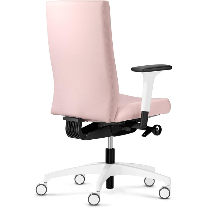 Ергономічне офісне крісло, зроблене в Німеччині Зручна спинка з регулюванням висоти Індивідуально регульована глибина сидіння (світло-рожевий)