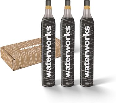 Водопровідна чорна 3 x CO2 циліндр I підходить для виробників газованої води Aarke, Grohe Blue і Brita I для заповнення до 60 л