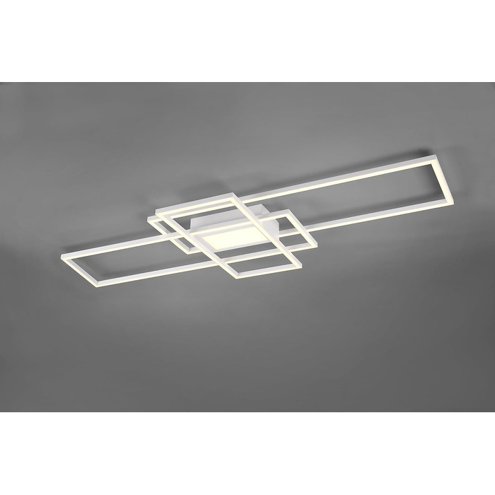 Стеля LED-світильник Trio Leuchten Irvine 620010431, матовий білий метал, 60 Вт LED, з пультом, димером та нічним підсвічуванням