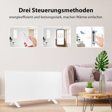 Інфрачервоний обігрівач з керуванням через WiFi, 700 Вт - підлоговий або настінний, енергозберігаючий інфрачервоний обігрівач з дистанційним керуванням термостатом, 700 Вт