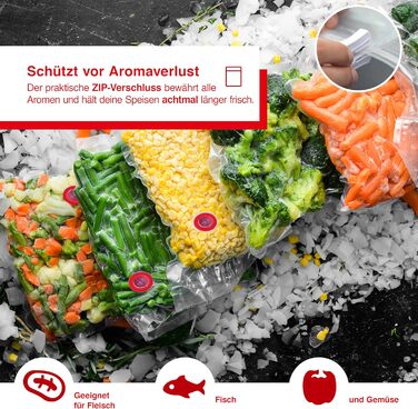 Стартовий набір Solis з пакетами для вакуумного пакування Zip, 7 шт. 5 пакетів з термозбіжною плівкою, комплект з'єднань шлангів для вакуумного пакувальника/вакуумного пакувальника, допоміжний засіб для герметизації