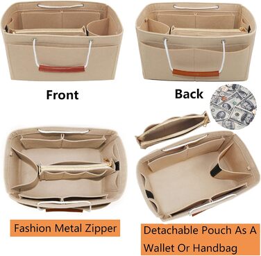 Сумка-органайзер Heavyoff Bag, повстяна сумка-органайзер зі знімною кишенею на блискавці та ручкою для жінок темно-синій XL темно-