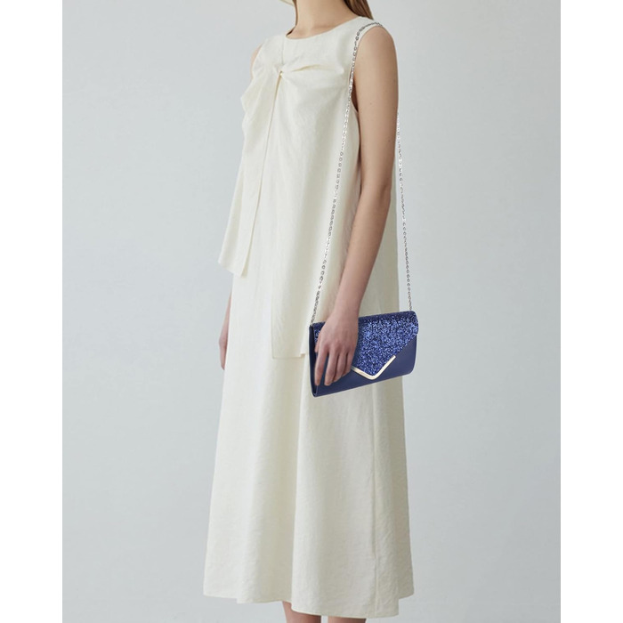 Жіноча блискуча клатч-елегантна вечірня сумка блискуча сумка-конверт зі стразами сумка під пахви з ланцюжком для весілля випускного вечірки шкіряна синя