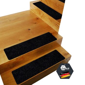 Самоклеючі сходинки GEAR 76x20 см 15 шт. світло-сірі нековзні, миючі килимки для сходів протиковзкий килимок для сходів, ріжучий сучасний сірий захист для сходів у приміщенні 15 шт.