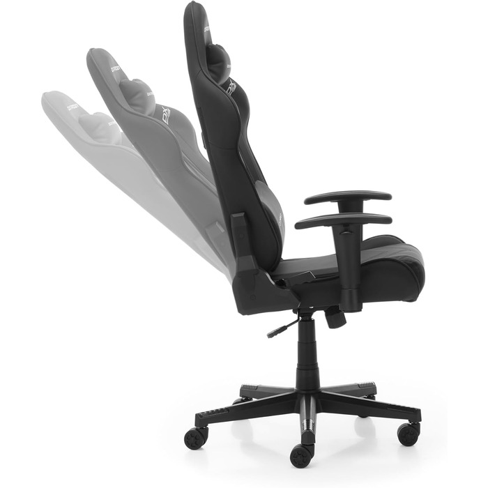 Ігрове/офісне/пильне крісло DXRacer Prince L PF132 з функцією гойдання, поворотне крісло з регульованою висотою, ергономічне крісло керівника, чорне, DXRacer PRINCE / тканина