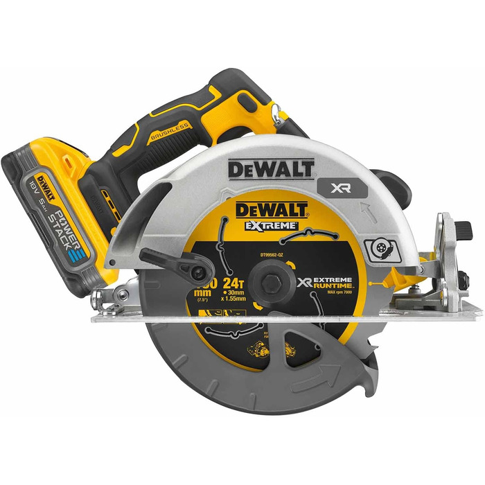 Акумуляторна циркулярна пила DeWALT DCS573H2T-QW 18В 5Ач, пильний диск Ø190мм, акумуляторна циркулярна пила в комплекті з мережеви