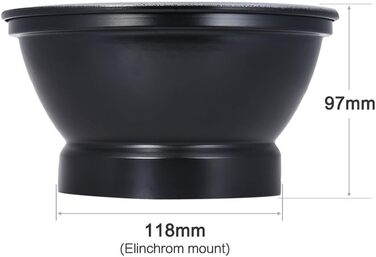 Мм Elinchrom Mount Стандартний рефлекторний розсіювач Абажурний екран з 10 30 50 Стільникова решітка для Elinchrom Mount Studio Strobe Flash Light, Speedlite, портретна та комерційна, 7'/180