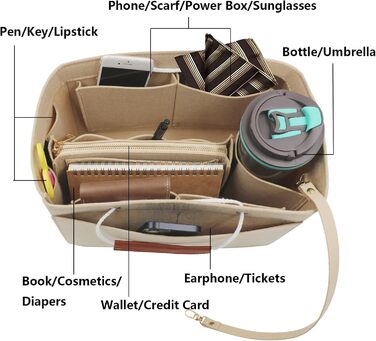 Сумка-органайзер Heavyoff Bag, повстяна сумка-органайзер зі знімною кишенею на блискавці та ручкою для жінок темно-синій XL темно-