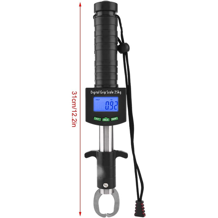 Тримач для риби Haofy, цифровий тримач для риби 3 в 1, 25 кг/55 фунтів, захоплювач для риби з рулеткою 1 м