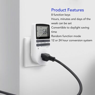 Інтелектуальна розетка електронного таймера, енергозберігаюча конструкція, розетка синхронізації живлення, вогнестійкість, режими зворотного відліку та вимкнення з інтелектуальною розеткою для