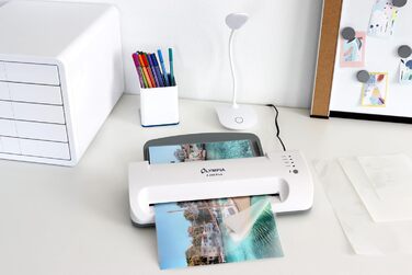 Ламінатор Olympia A 296 Plus із заднім завантаженням (80-175 мікрон, до DIN A4, візитні картки, ламінатор з плівками, комплект для ламінування для офісу, ламінатор для гарячого та холодного ламінування) одинарний