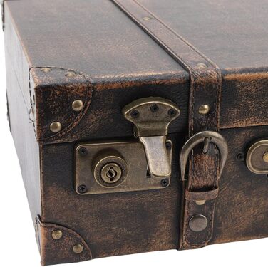 Декоративний вінтажний футляр для зберігання, чарівна ретро-скриня для багажу, реквізиту для весільної фотографії, антикварна скриня для декору кімнати для гостей, 45 x 30 x 15 см (коричневий)