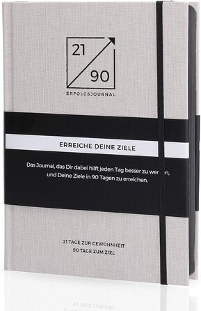 Досягайте цілей за 90 днів за допомогою Щоденника успіху як календаря Ваш щоденний коучинг ведення щоденника для більшої ясності мотивації А5 І Льон, 21/90 SUCCESS JOURNAL -