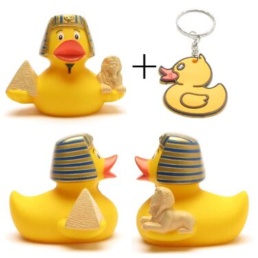 Єгипет I Squeaking Duck - L 7,5 см I Включає брелок у вигляді гумової качечки I Подарунок для любителів Єгипту I Подарунок для ман