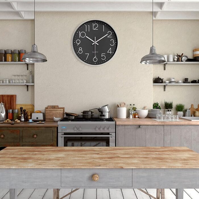 Настінний годинник Nutabevr 30 см, сучасний кварцовий безшумний настінний годинник круглий без цокання декоративний настінний годи