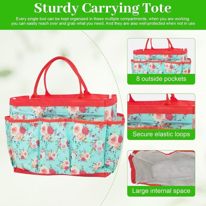 Набір садових інструментів Gartenwerkzeug, 16 предметів подарунковий набір для квітів та саду, з ножицями для обрізки та сумкою для зберігання. Ідеальний подарунок для садівників та садівниць.